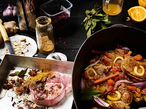 Orientalisches Kalbs Ossobuco vom QSFP Tiroler Milchkalb Orientalisches Kalbs Ossobuco vom QSFP Tiroler Milchkalb