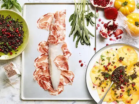 QSFP Seeteufelfilet mit Coppa di Parma QSFP Seeteufelfilet mit Coppa di Parma