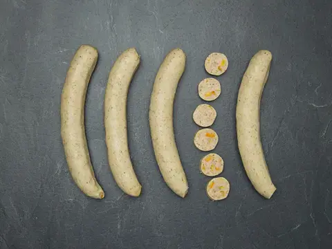 DUROC Bratwurst auf Schiefer DUROC Bratwurst auf Schiefer