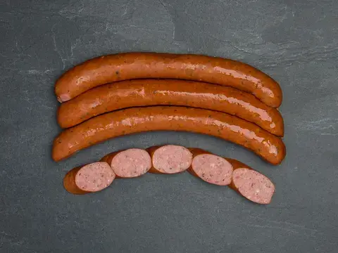 Ochsenbratwurst auf Schiefer Ochsenbratwurst auf Schiefer