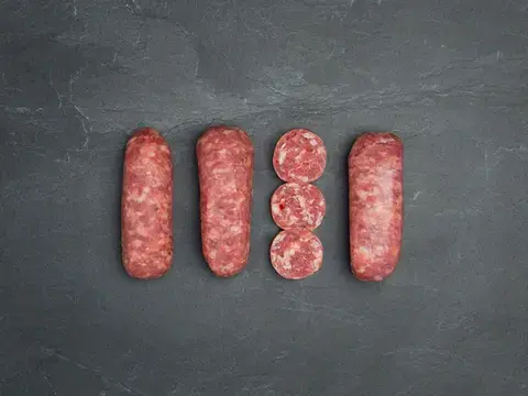 Salsiccia Bratwurst auf Schiefer Salsiccia Bratwurst auf Schiefer