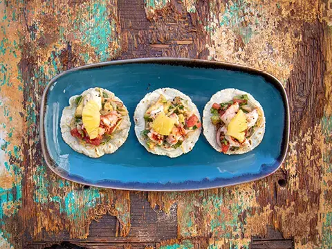 Hummer Taco mit Chilisauce Hummer Taco mit Chilisauce