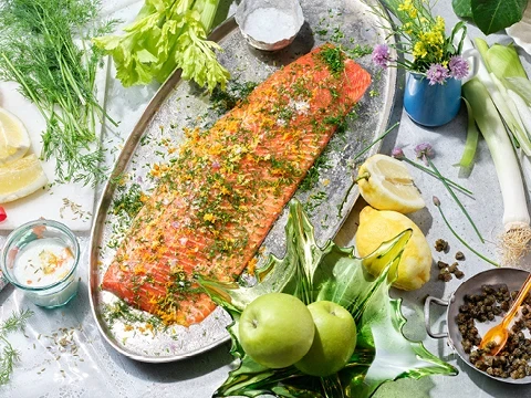 Rezeptbild von gebeizter QSFP Lachsforelle